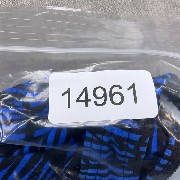 Lands End Tank Suit Women 16 Blue Black Floral Stripe Tropical 1pc Swimsuit - Picture 10 of 10